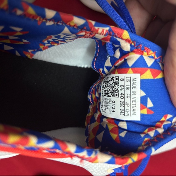 Adidas Women Size 8 Running Everyday Cloudfoam Pure SPW Shoes White/Orange/Red - Picture 7 of 7